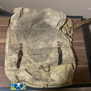 Vtg 50's Boy Scouts of America BSA Canvas Backpack Tan